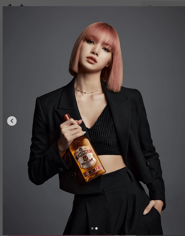 Lisa @lalalisa_m #blackpink. Chivas Regal 40% alcoholic. Breast