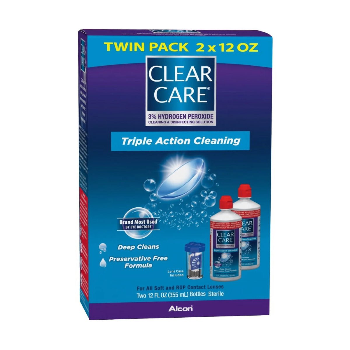 Clear Care Triple Action Solution Twin Pack, 12 Oz Each – Dryeye