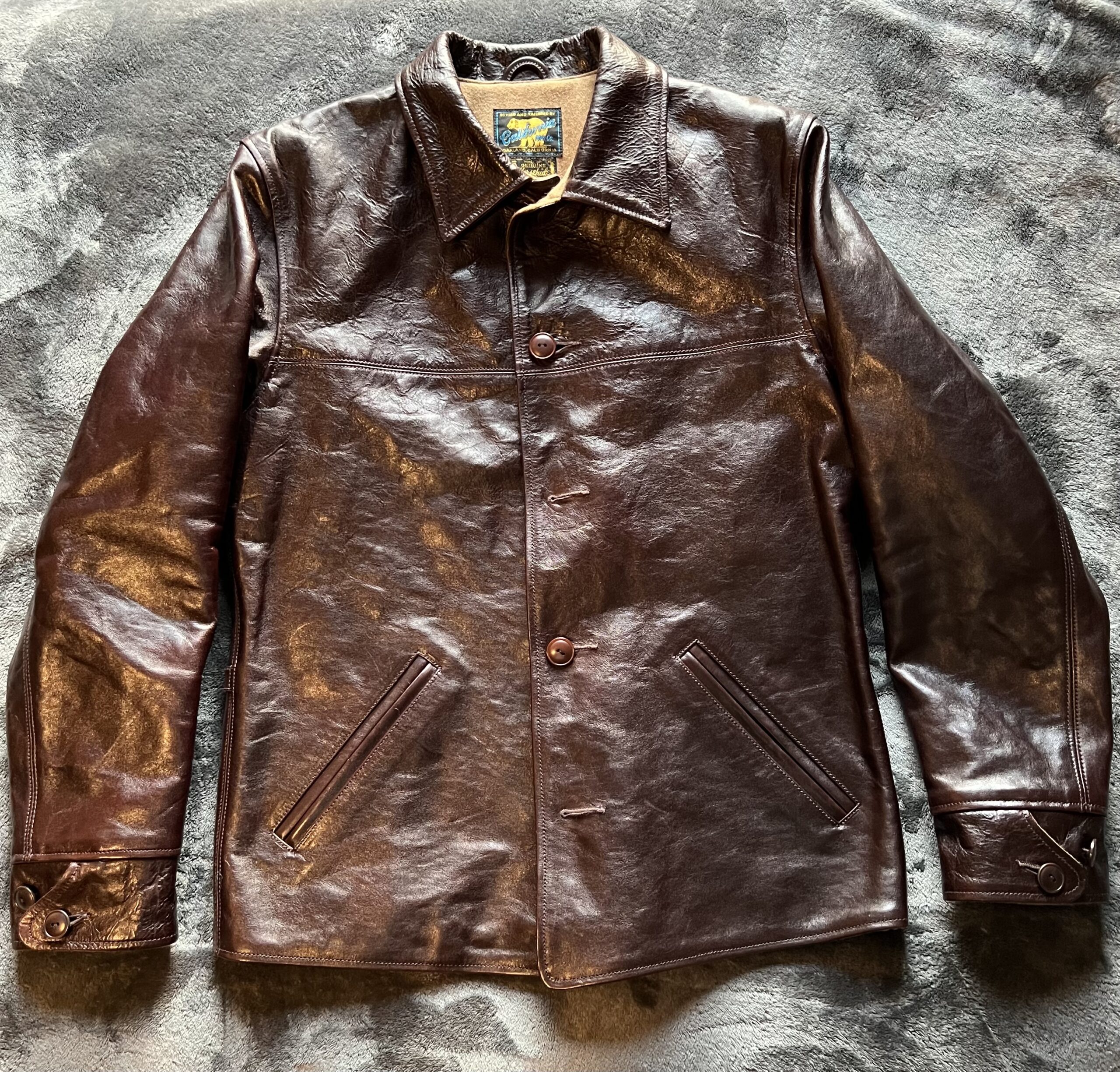 Rainbow Country SPIDER Car Coat in Seal Brown Shinki Hikaku