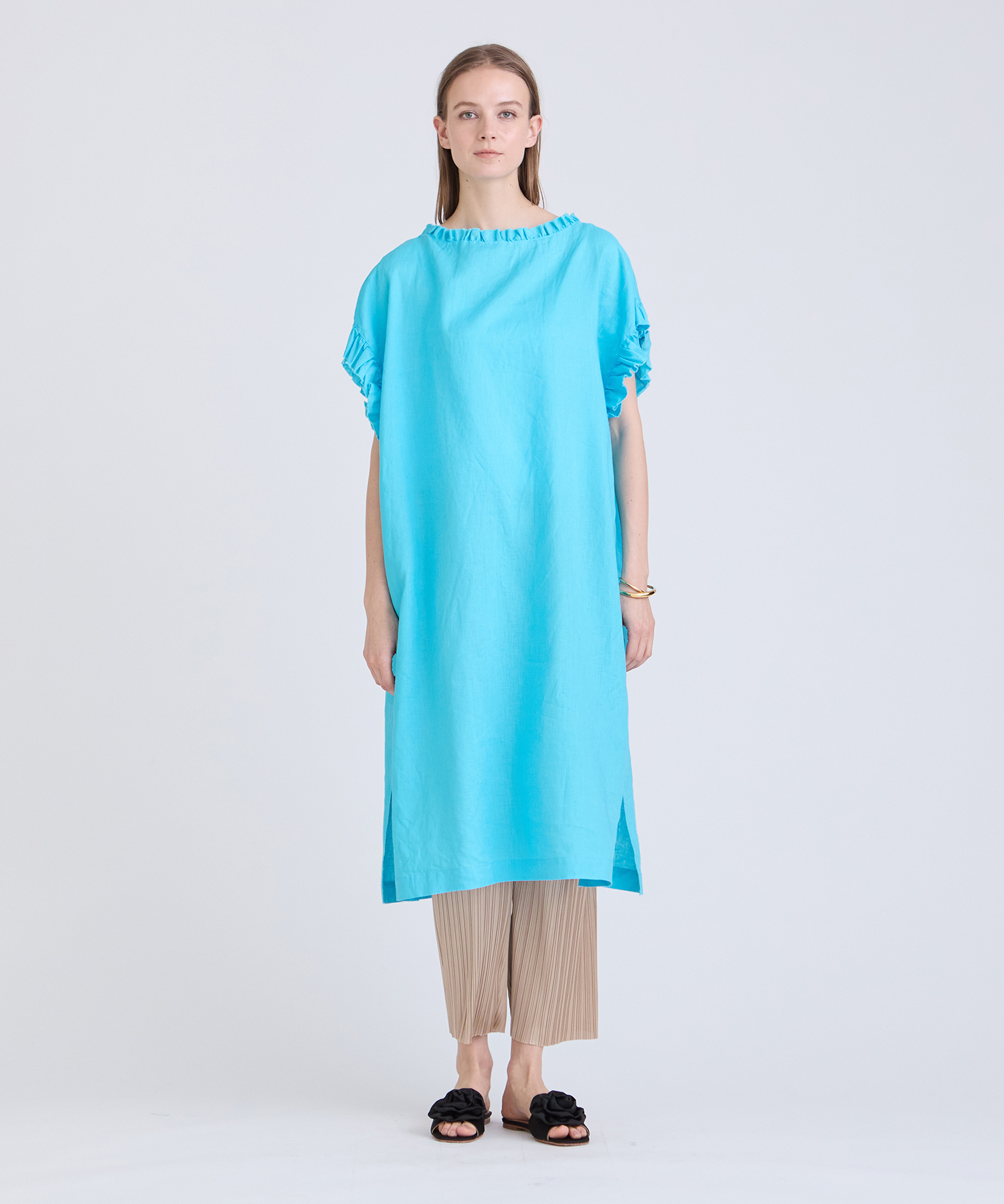 リネンフリルワンピース ｜ハウス オブ ロータス＜HOUSE OF LOTUS