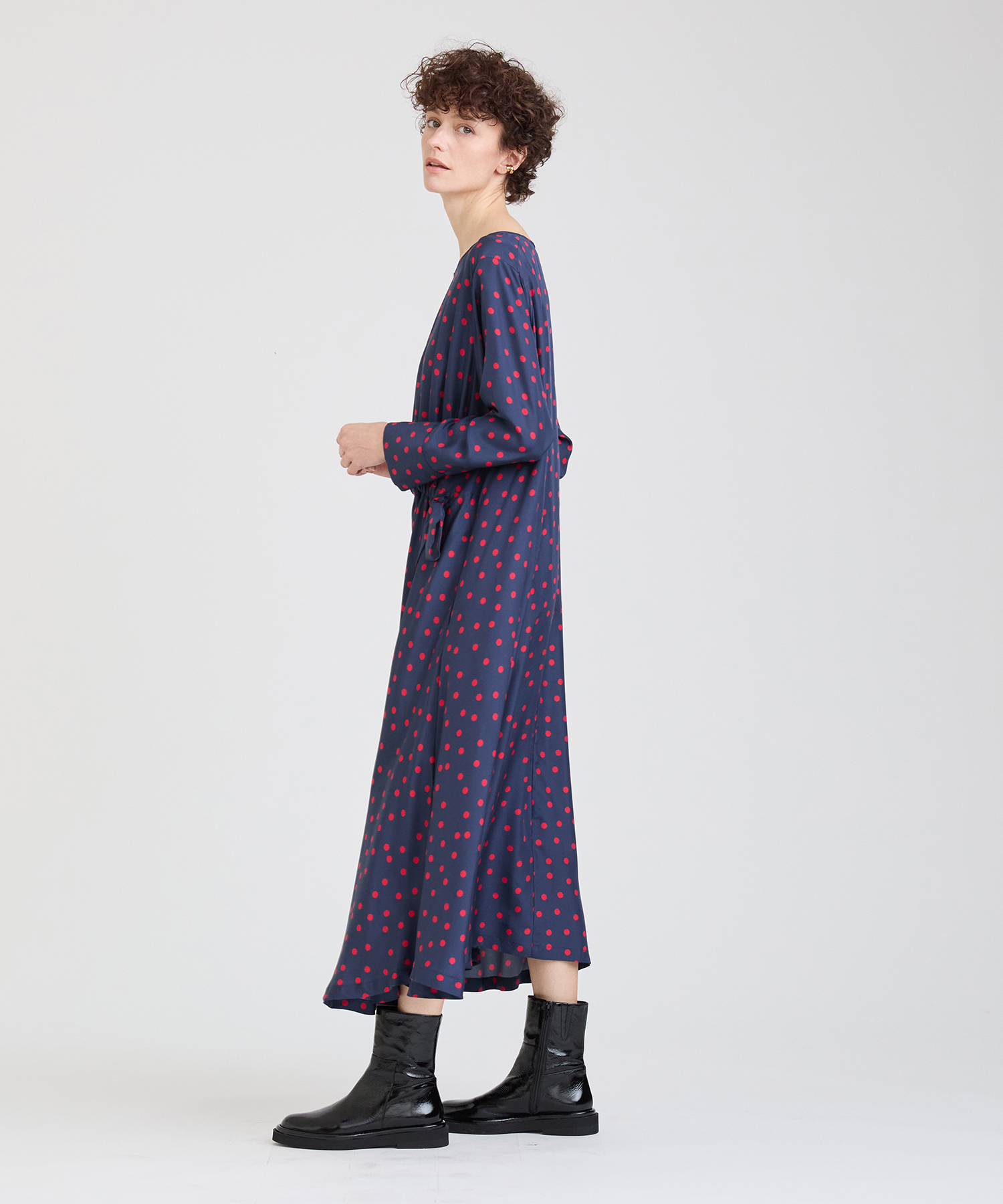 シルクドットプリントワンピース ｜ハウス オブ ロータス＜HOUSE OF