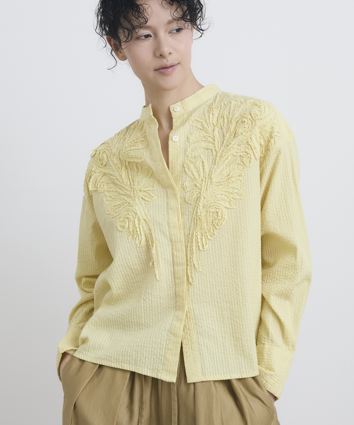 エンブロイダリーサッカーシャツ ｜ハウス オブ ロータス＜HOUSE OF