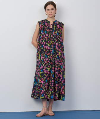 マルチフラワーノースリーブワンピース ｜ハウス オブ ロータス＜HOUSE