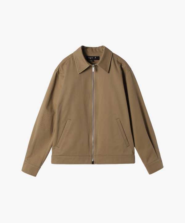 メンズ コットン 長袖 ジップアップジャケット 