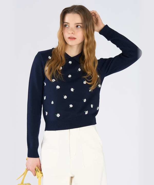 ハーフジップ ニット プルオーバー ｜To b. by agnès b.（トゥービー