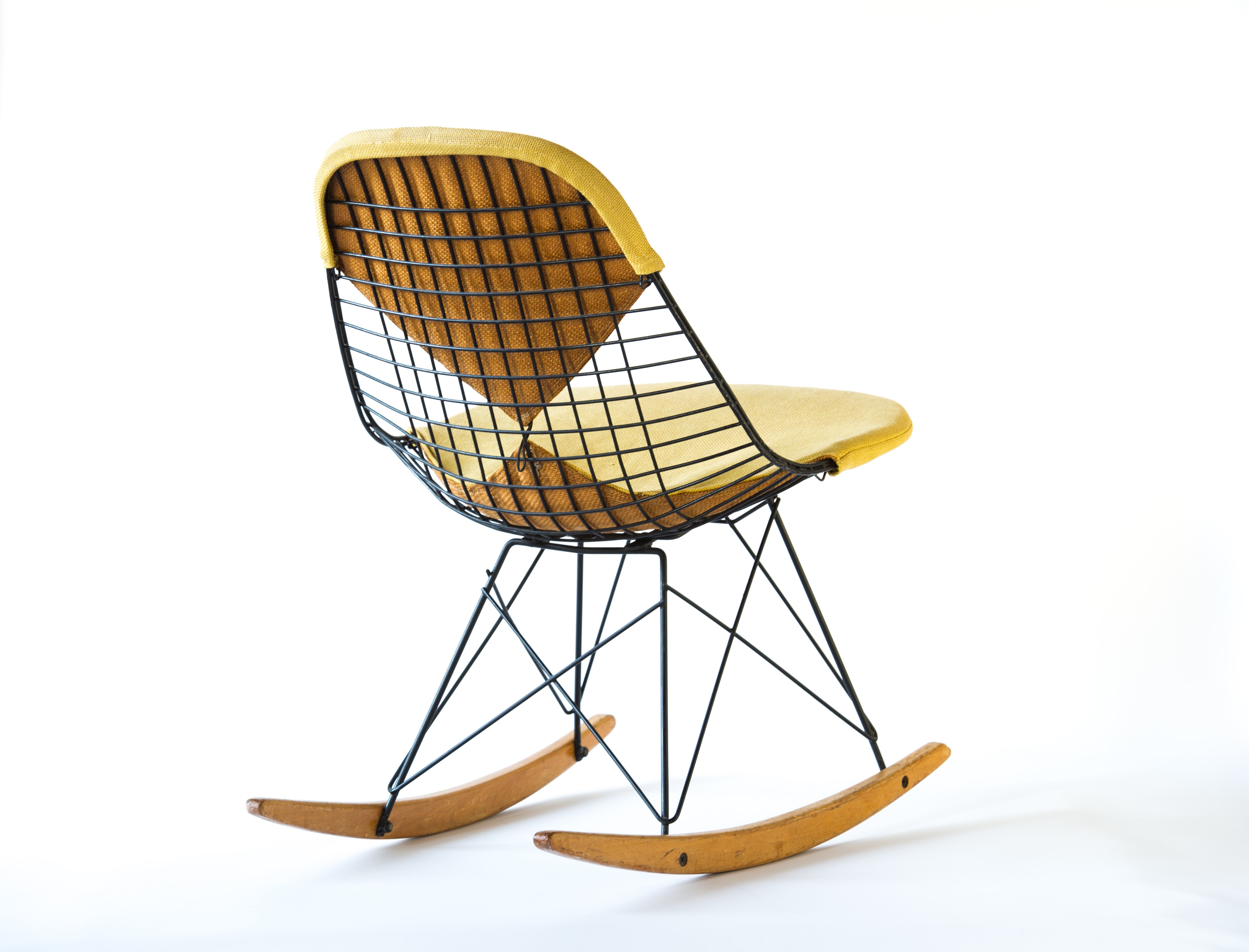 Yellow 1951 Herman Miller Eames DKW - Dowel Wire Side (1472