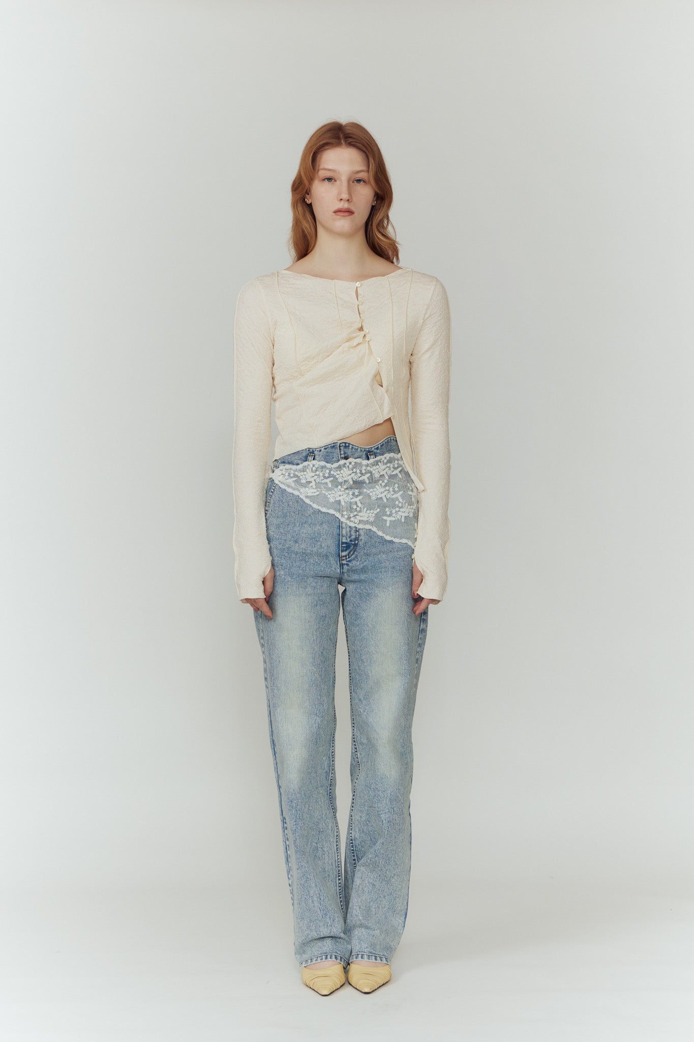 WAVE DESIGN HIGH WAIST DENIM