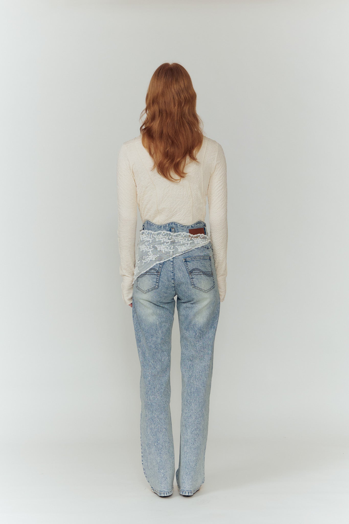 WAVE DESIGN HIGH WAIST DENIM