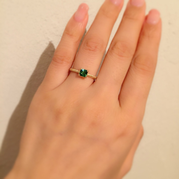 グリーントルマリン・リング K18CG【雪の花】｜エシカル・フェア