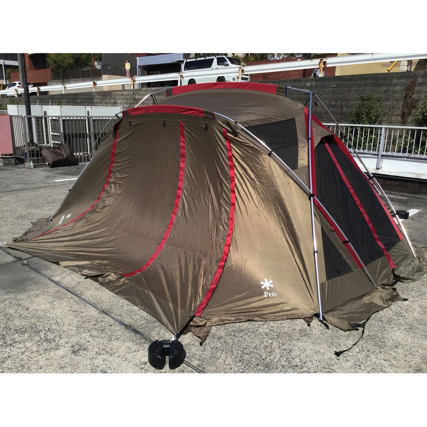 △リビングシェルロングPro SNOWPEAK PG-282 レッドフレームセット