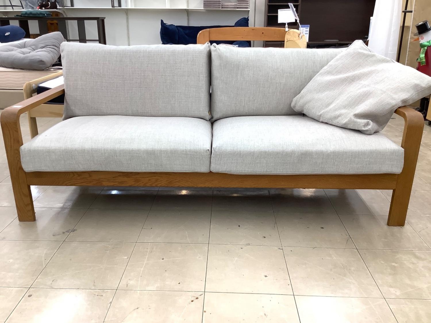 一生紀 (イッセイキ) 3人掛けソファー ホワイト×ナチュラル 3 A TEMPO