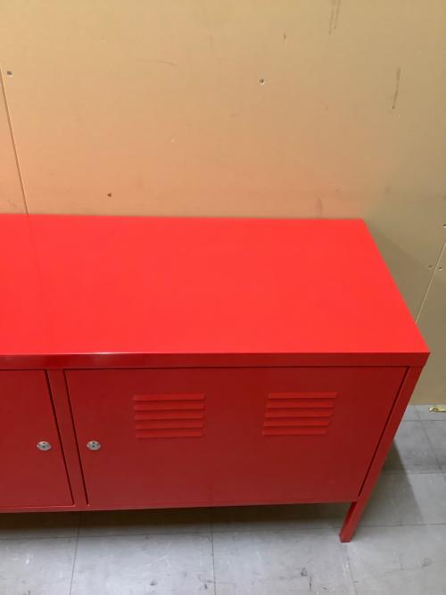 IKEA (イケア) スチールキャビネット レッド 幅118 高63 奥40 （cm