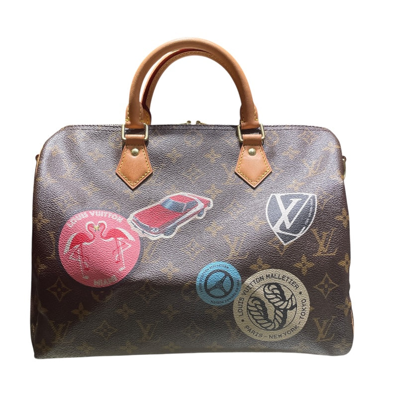 ルイ・ヴィトン LOUIS VUITTON スピーディ・バンドリエール30 ワールド