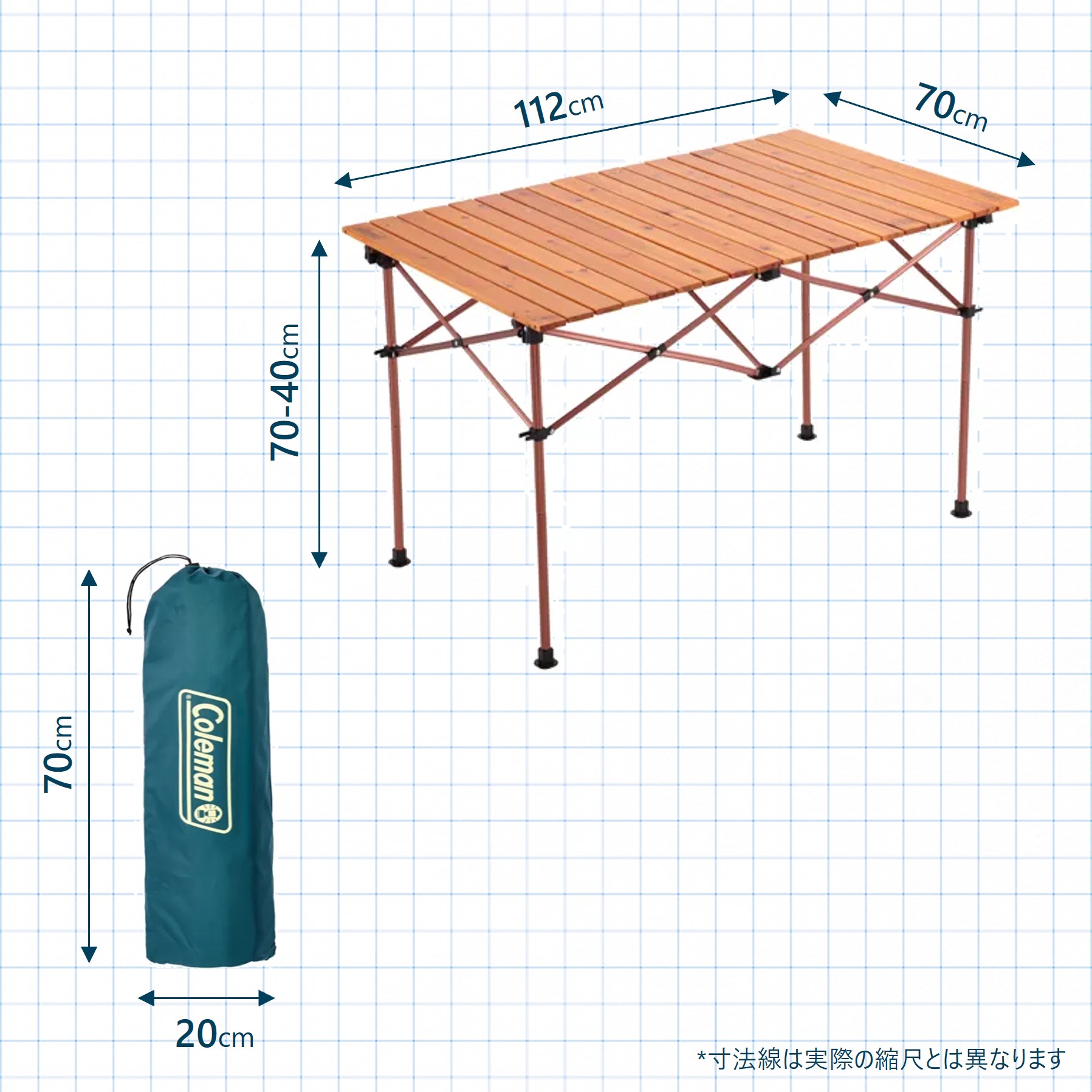 ナチュラルウッドロールテーブル クラシック（110）の通販｜キャンプ