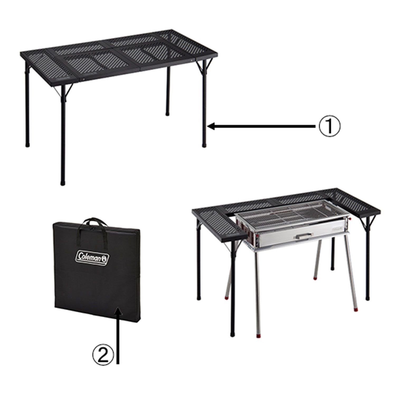 スリーウェイBBQテーブルセット 取り外し脚の通販｜キャンプ用品の