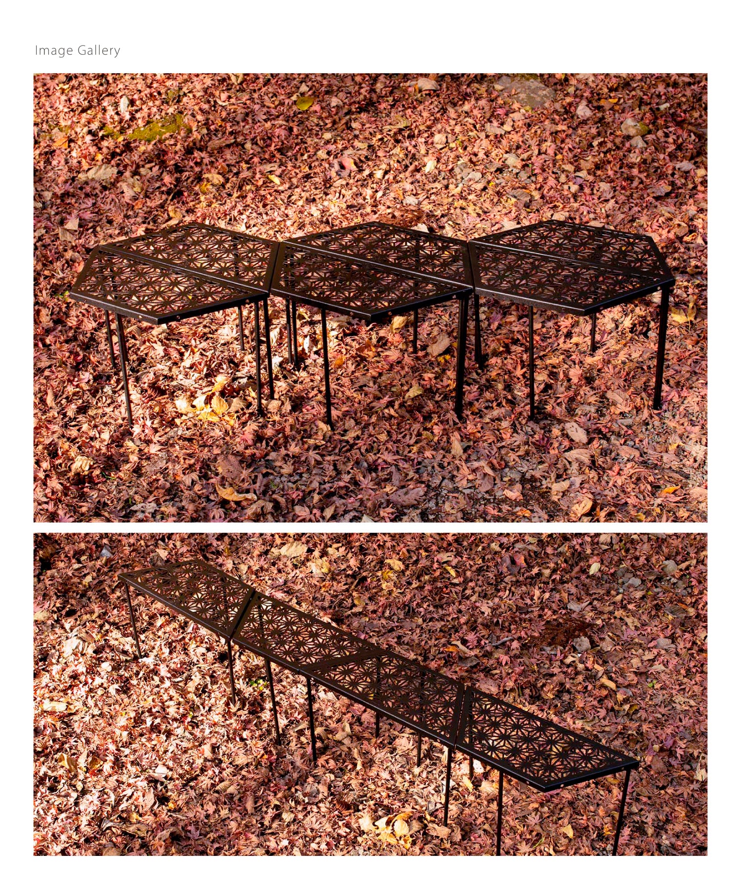 和柄アウトドアテーブル 6枚セット 】 和柄組み合わせテーブル