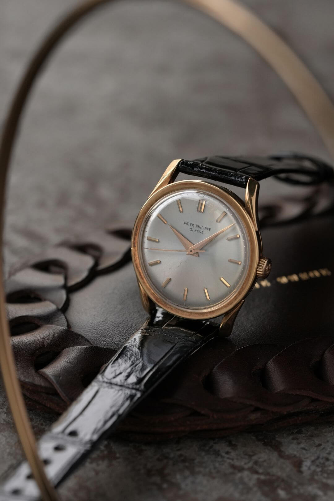 パテックフィリップ/カラトラバ/ボンベイケース/エナメル象嵌/バレット