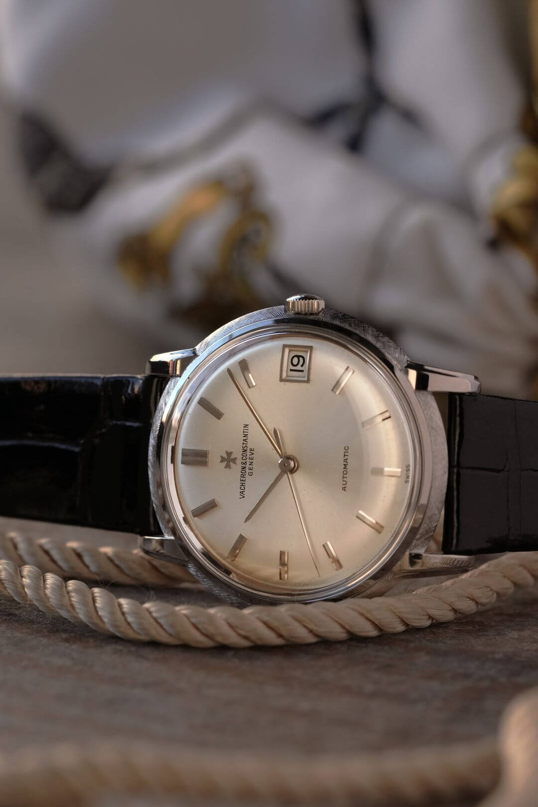 ヴァシュロンコンスタンタン/ビックテクスチャーケースデイト/シルバー