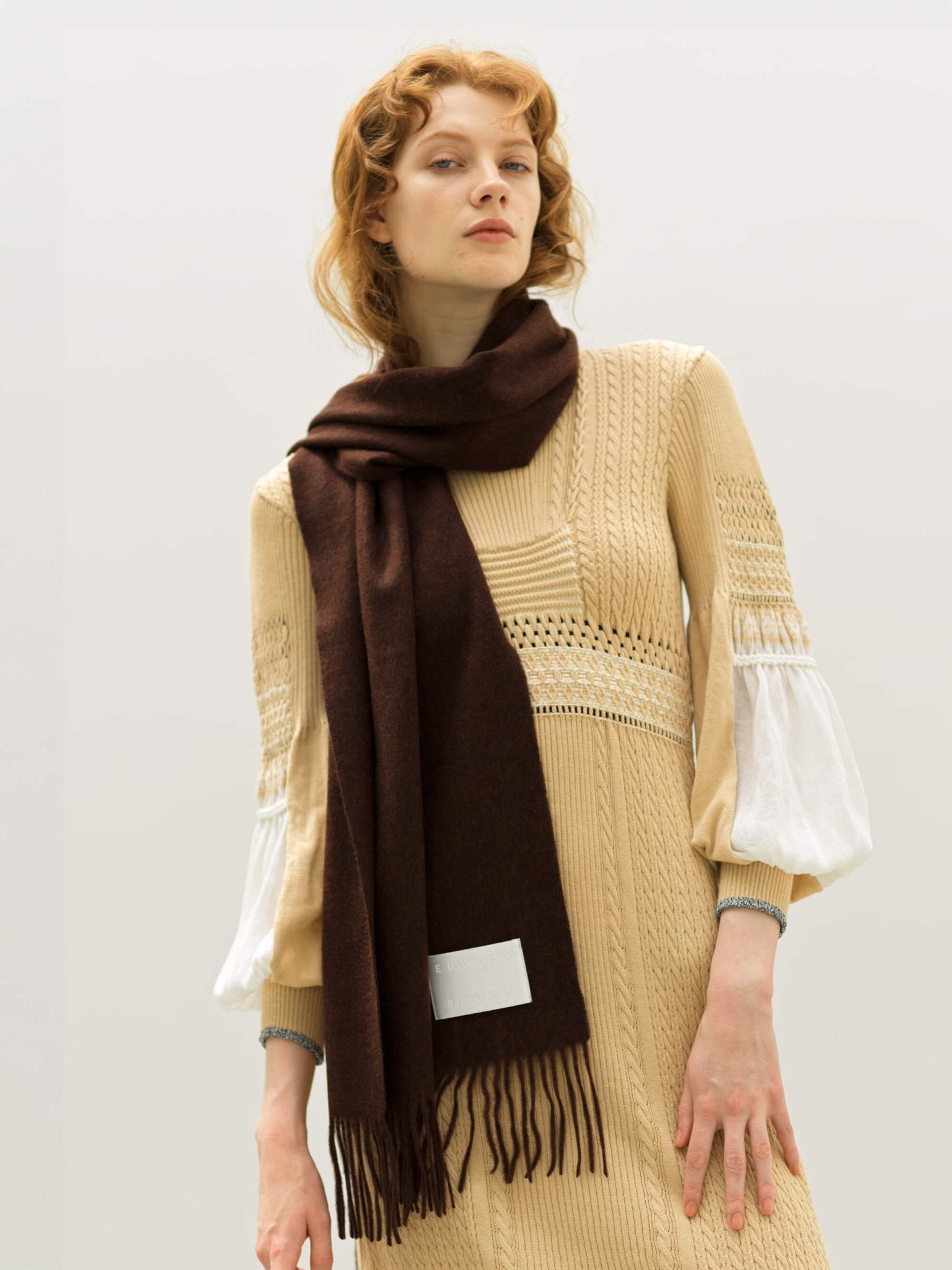 カシミヤスマフラー ダークブラウン | EDWARD BROWN(エドワード