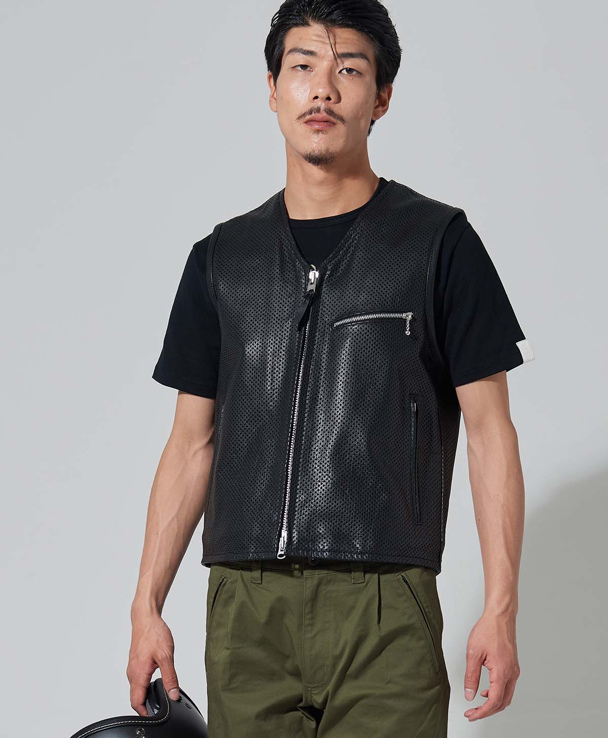 革ベスト パンチング レザーベスト｜カドヤ公式オンラインショップ｜PL