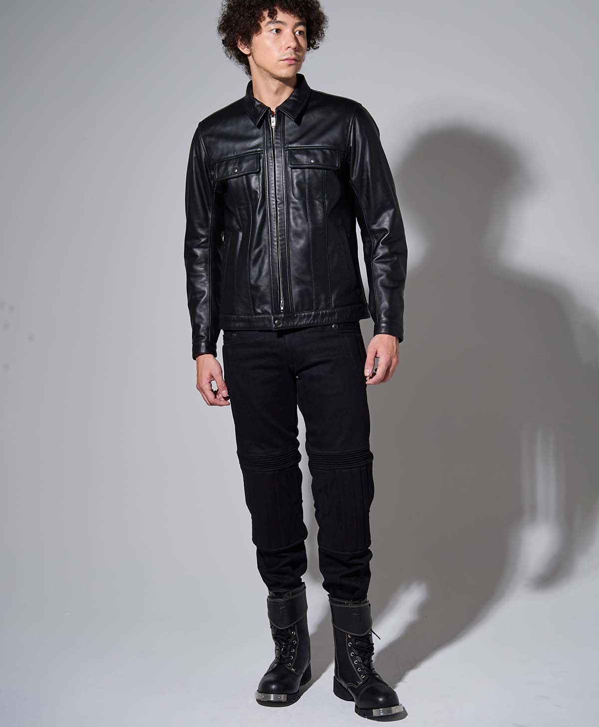 LEATHER TRACKER JACKET