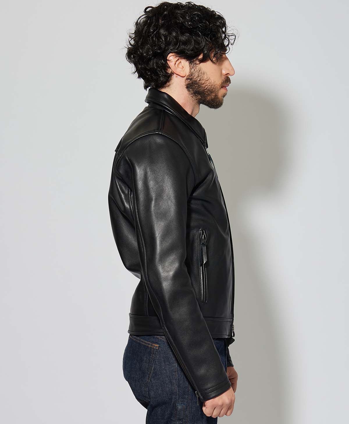 Leather jacket tight single leather jacket | Kadoya official