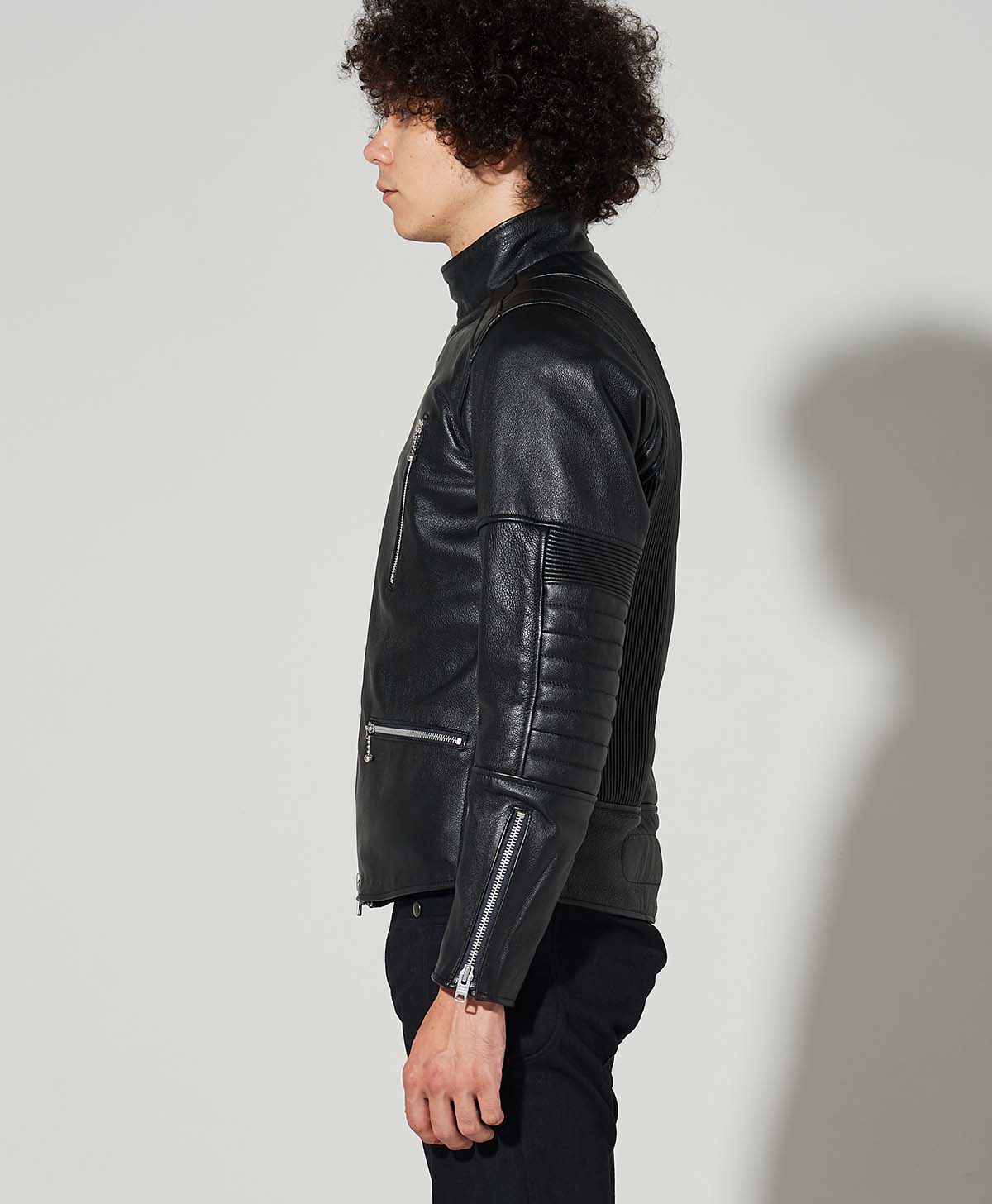 革ジャン ハイネック セミダブル レザージャケット｜カドヤ公式