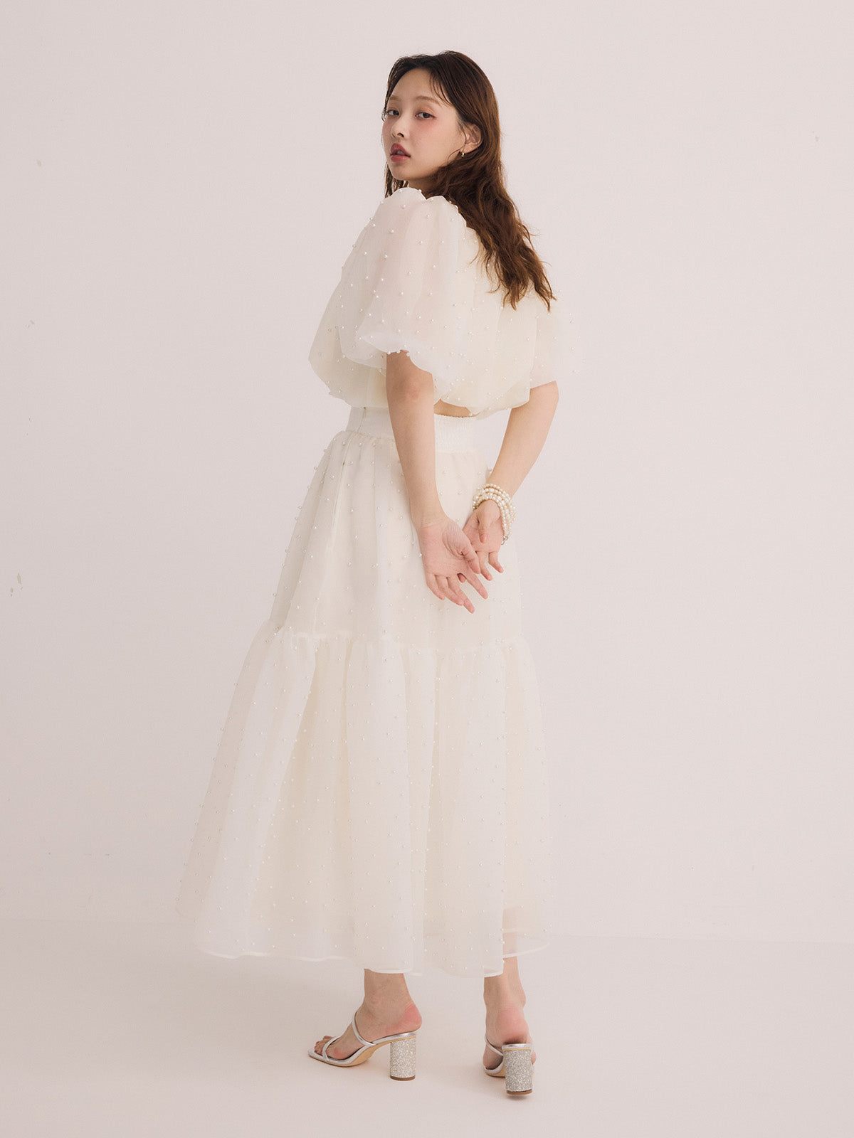 パールスタッズフレアスカート