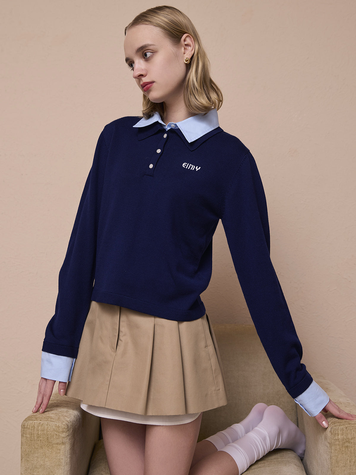 レイヤードプリーツミニスカート