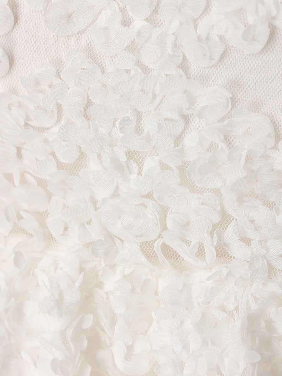 フラワーモチーフバルーンワンピース