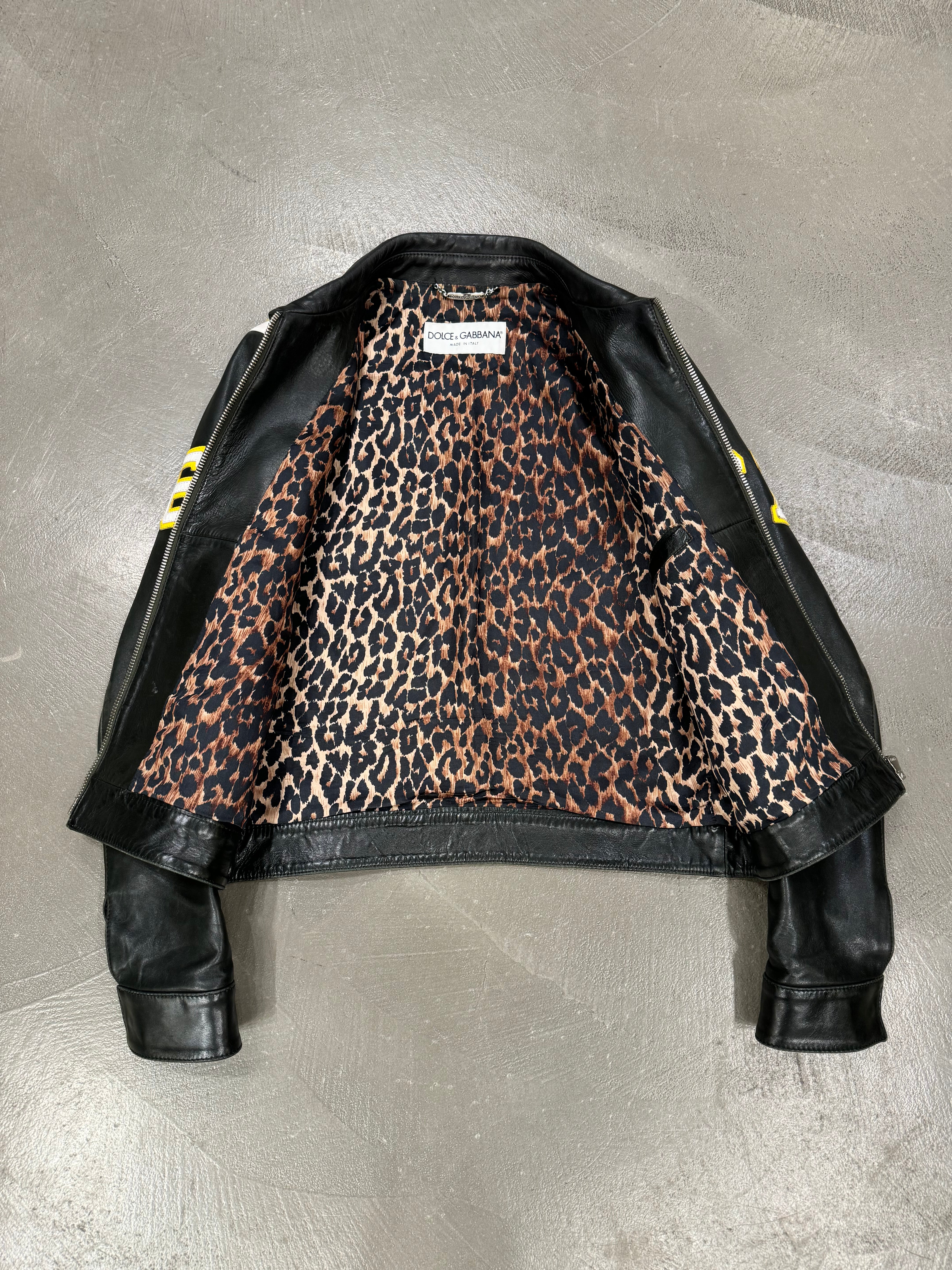 S/S 2002 Dolce & Gabbana runway biker leather jacket