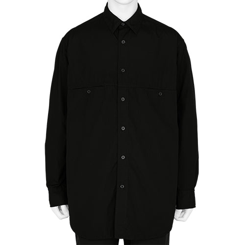 LONG SHIRT BLACK - Yohji Yamamoto POUR HOMME(ヨウジ ヤマモト