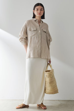 Whim Gazette(ウィム ガゼット)｜ジャージーIラインロングスカート