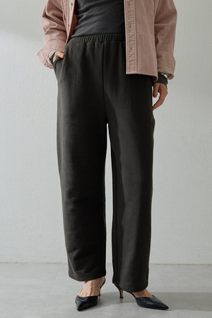 Whim Gazette(ウィム ガゼット)｜裏毛ワイドパンツ/チャコールグレー