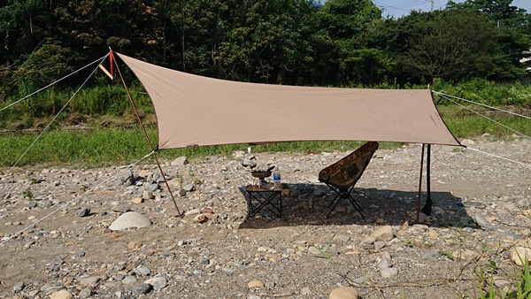 小川タープ「システムタープ ペンタ3×3」の使い勝手をデイキャン