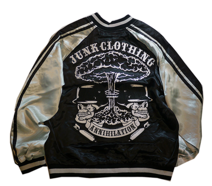 JUNKY'S PARADISE ジャーマンスカル柄 刺繍 リバーシブルスカジャン