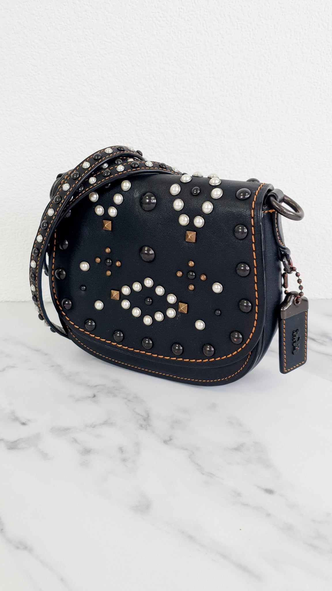 Coach 1941 Saddle 17 Bag with Western Rivets in Black - Crossbody