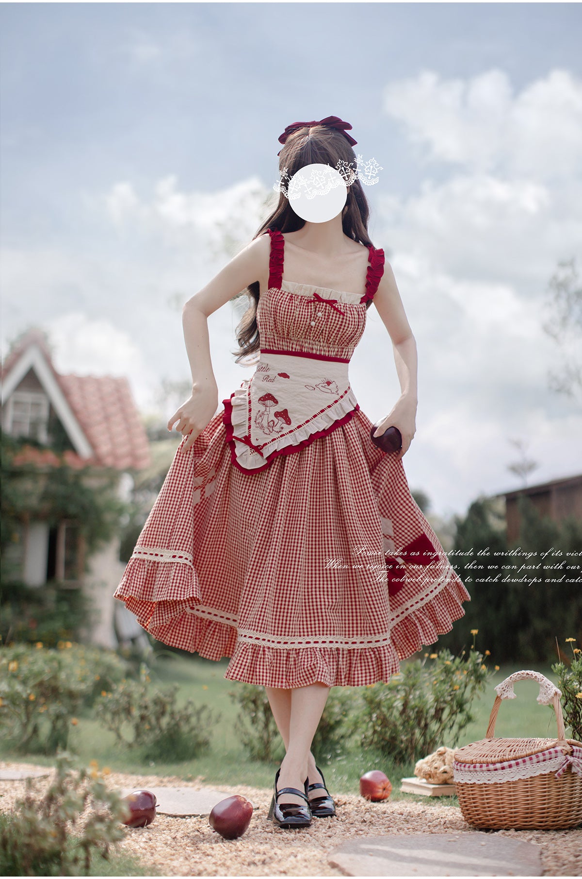 赤ずきんちゃん ギンガムチェックジャンパースカート・ブラウスセット