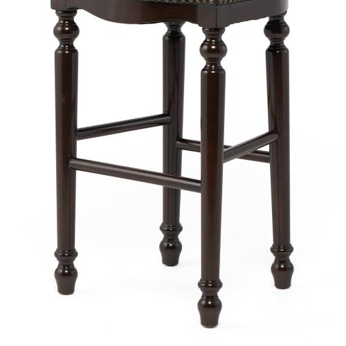 ブラックPUレザーロココ調カウンターチェア VINCENT(ヴィンセント