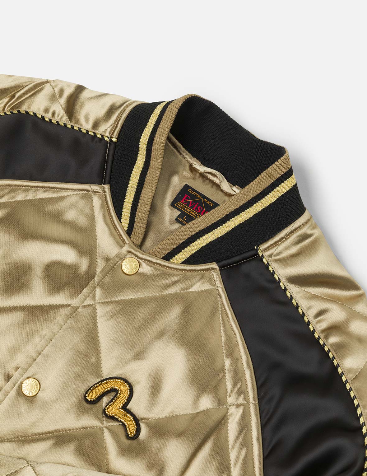 家紋ビーズ刺繍リラックスフィットパッド入りスカジャン – EVISU