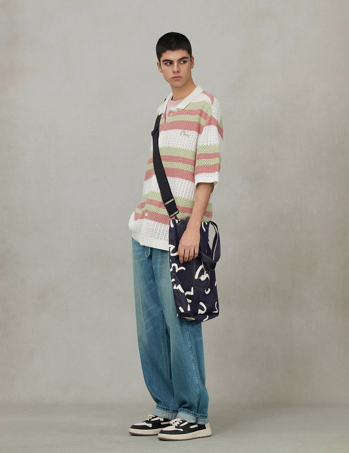 総柄カモメプリント デニムバッグ – EVISU