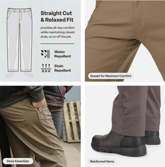 P918PTY Highland FLEX Ripstop Pant, Straight Leg, NEW Waistband