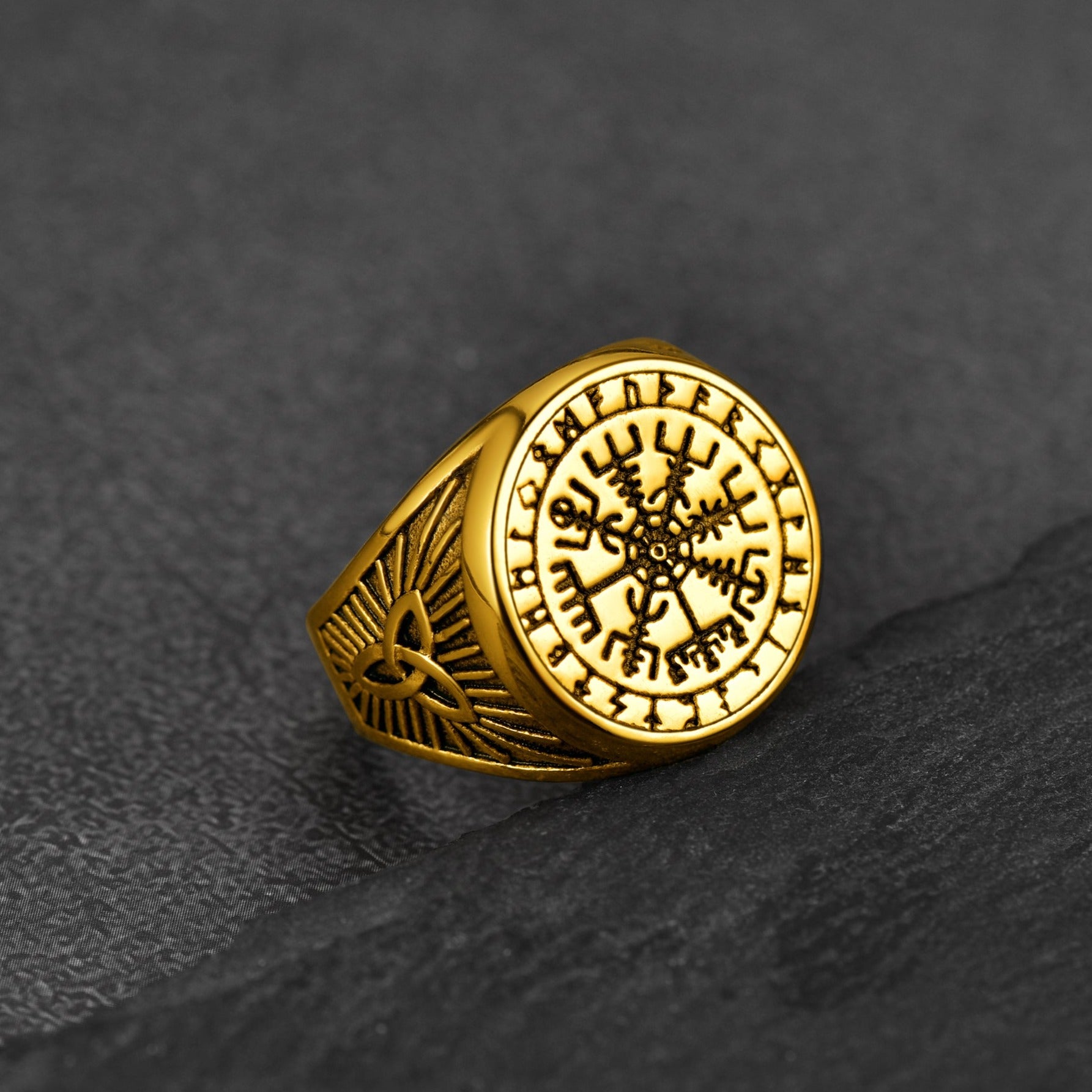 Viking Vegvisir Ring | Compass Signet | Norse Jewelry – FaithHeart