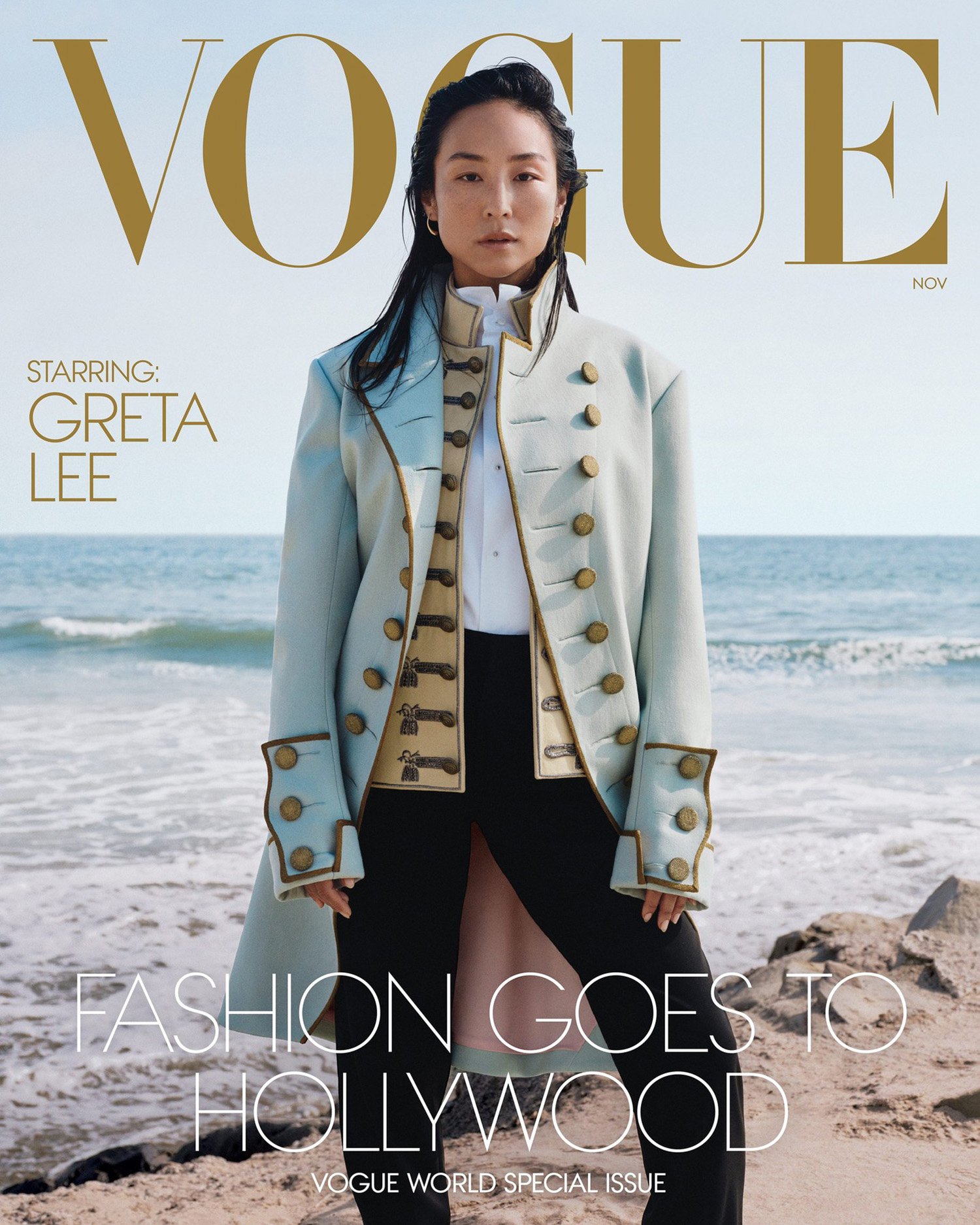 Greta Lee covers Vogue US November 2025 by Tyler Mitchell