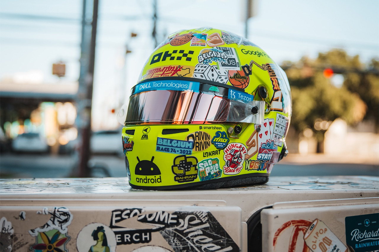 1/2ヘルメット マクラーレンF1 ランド・ノリス 2023年 アメリカGP 1/2