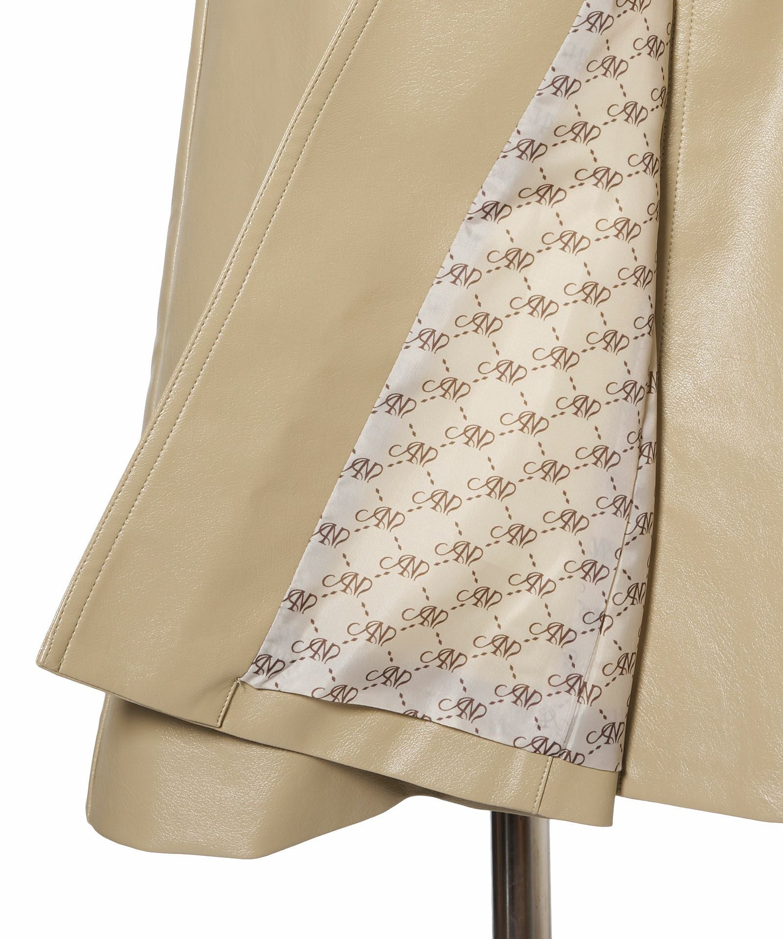 □フェイクレザー開衿コート/an another angelus [47BD03j003] | F