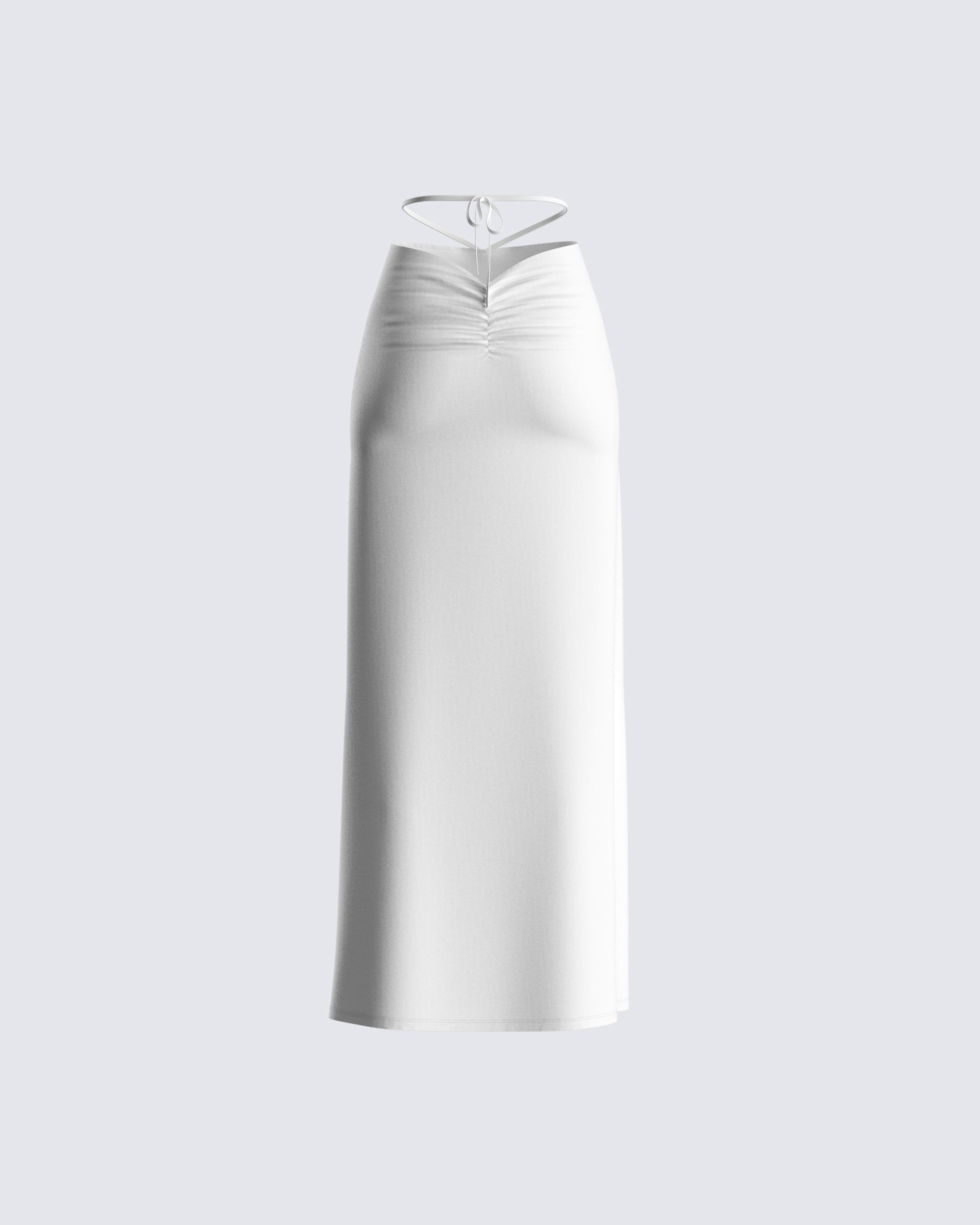 Etta White Ruched Back Skirt – FINESSE
