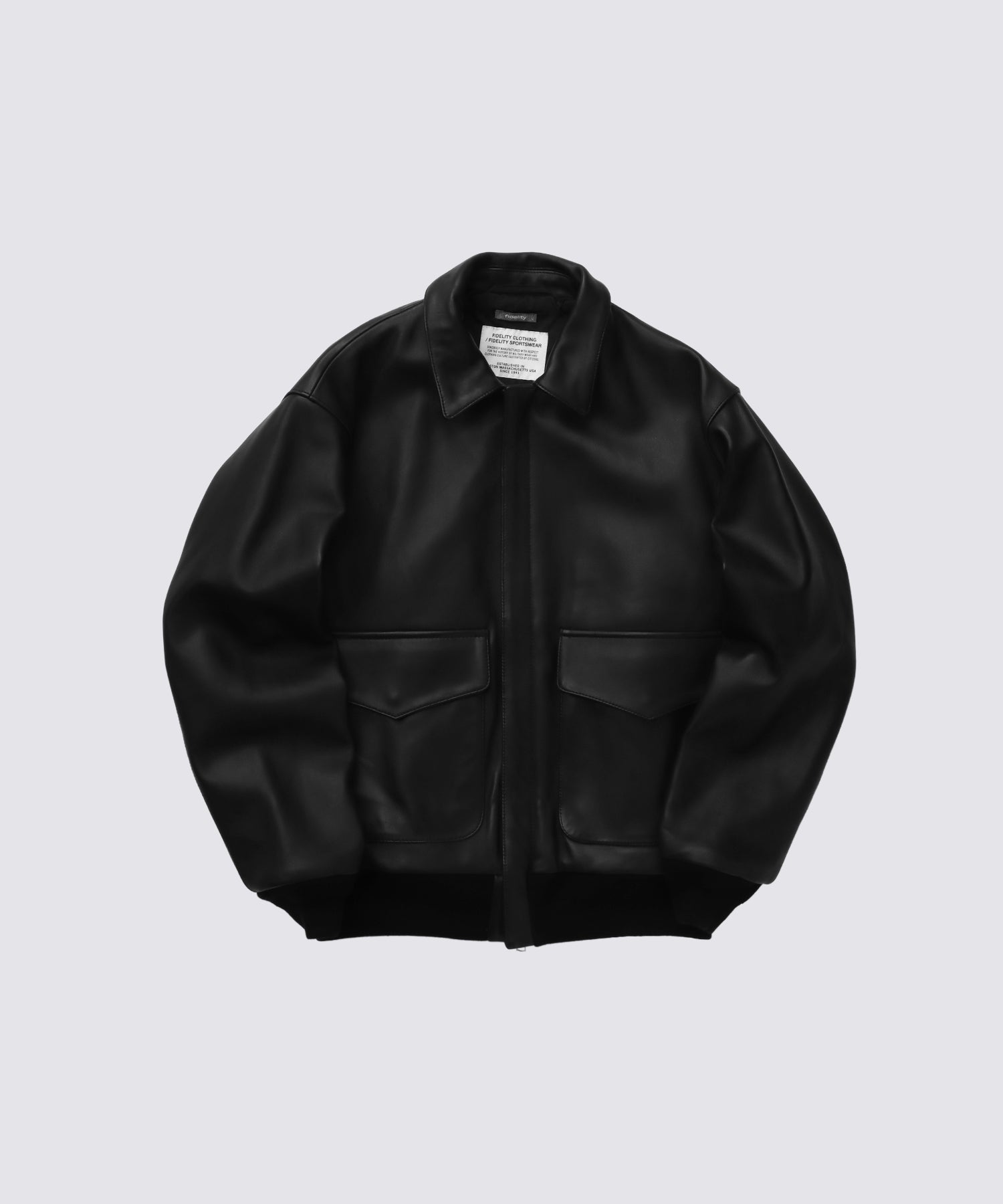 LAMB LEATHER A-2 JACKET (Black)｜ラムレザーA2ジャケット – FIDELITY