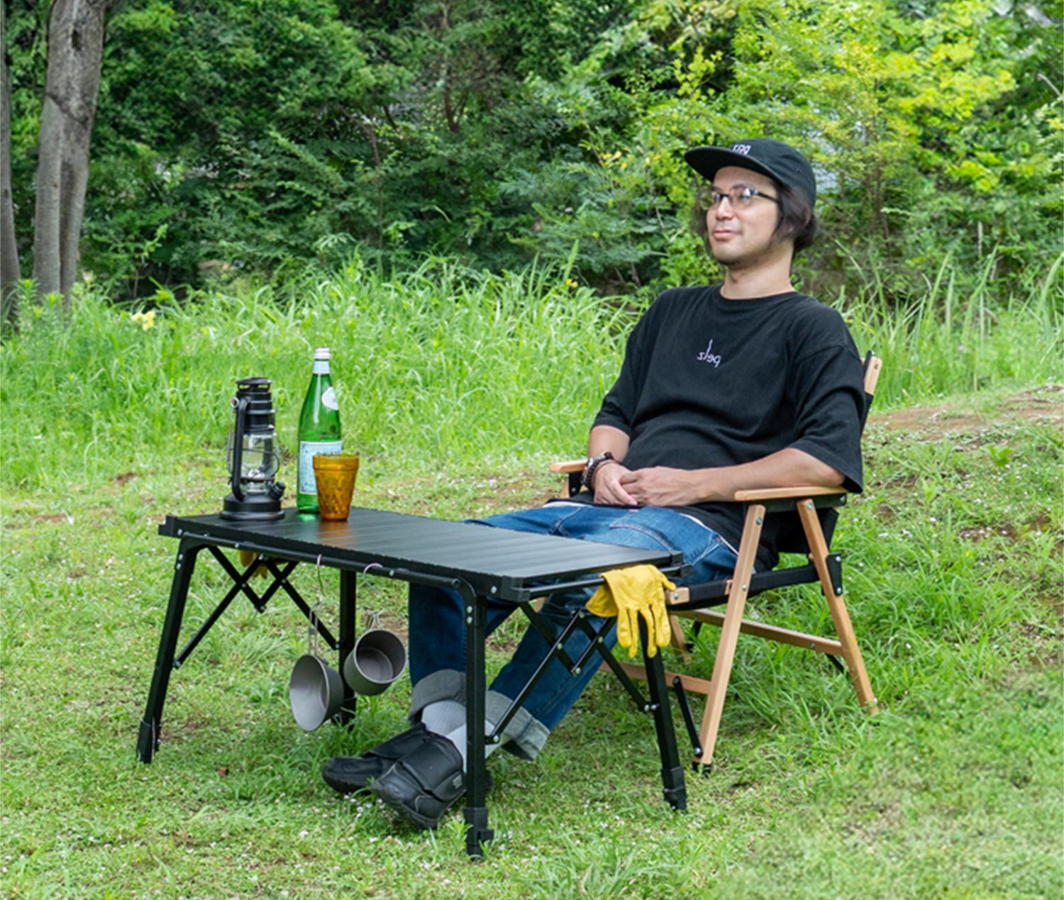 ICECO アウトドアテーブル 竹製 78x58x43cm ICECO アウトドア テーブル