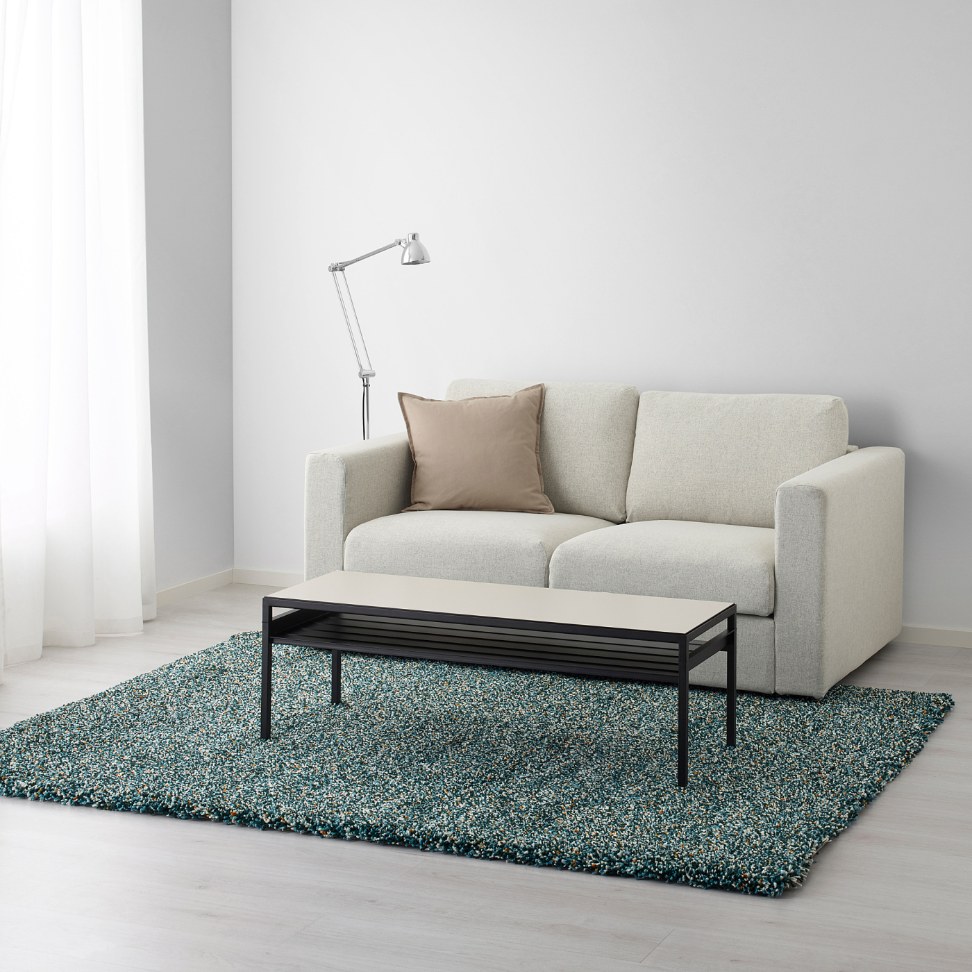 VINDUM rug, high pile blue-green - IKEA